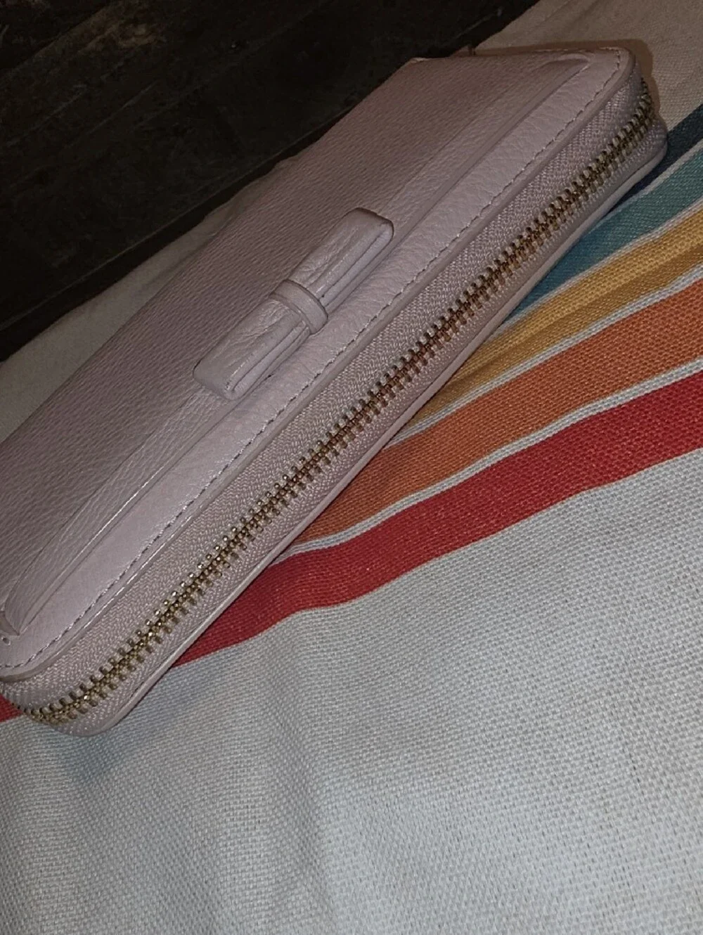 kate spade ♠️ Blush Pink Pebbled Zip Wallet